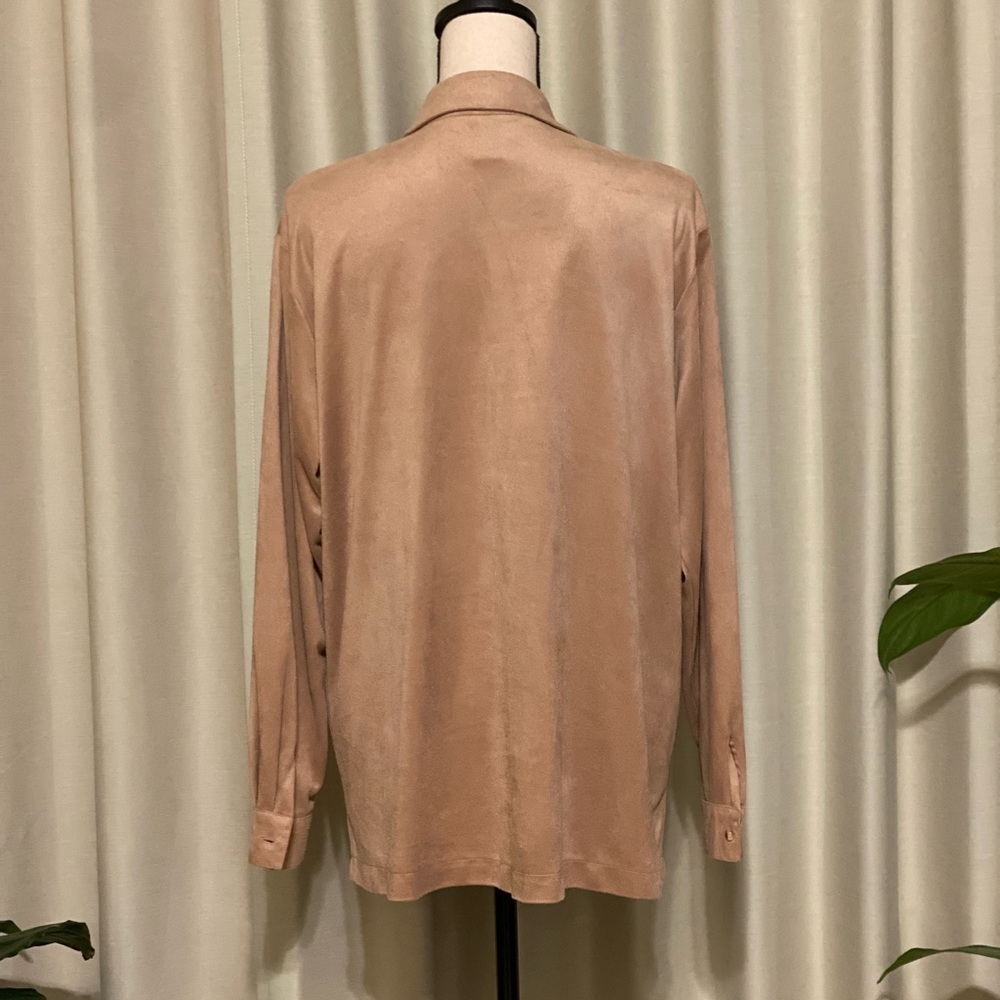 Suede Look Button Down - Picture 2 of 4